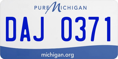 MI license plate DAJ0371