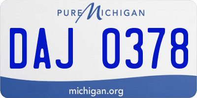MI license plate DAJ0378