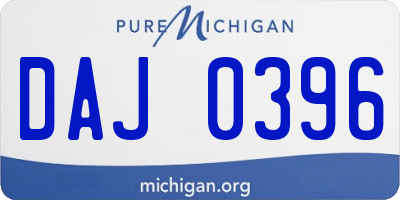 MI license plate DAJ0396