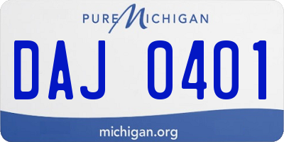 MI license plate DAJ0401