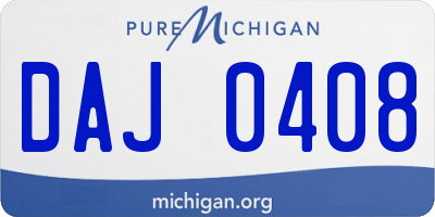 MI license plate DAJ0408
