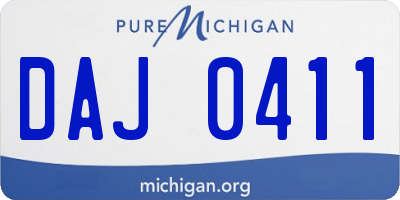 MI license plate DAJ0411