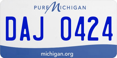 MI license plate DAJ0424