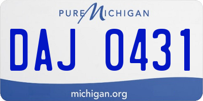 MI license plate DAJ0431