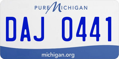 MI license plate DAJ0441