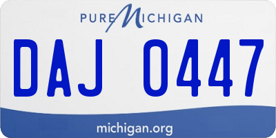 MI license plate DAJ0447