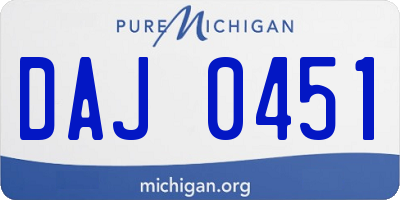 MI license plate DAJ0451