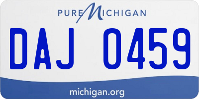 MI license plate DAJ0459