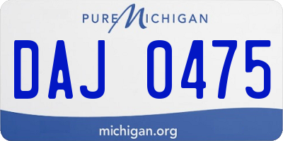 MI license plate DAJ0475