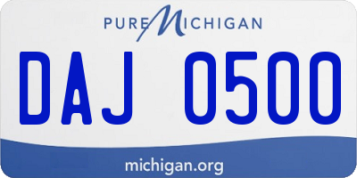 MI license plate DAJ0500