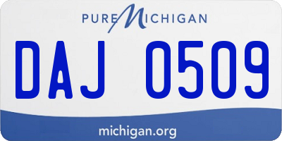 MI license plate DAJ0509