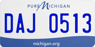 MI license plate DAJ0513
