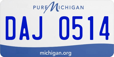 MI license plate DAJ0514