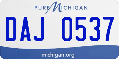 MI license plate DAJ0537