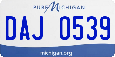 MI license plate DAJ0539