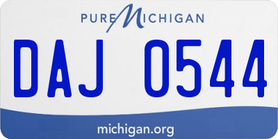 MI license plate DAJ0544