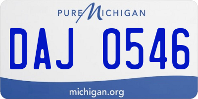 MI license plate DAJ0546