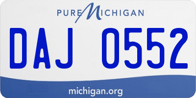 MI license plate DAJ0552