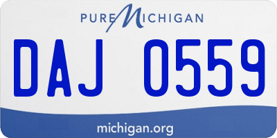 MI license plate DAJ0559