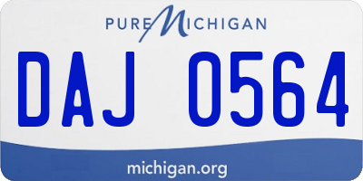 MI license plate DAJ0564