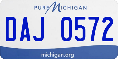 MI license plate DAJ0572