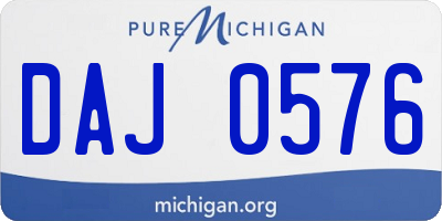 MI license plate DAJ0576