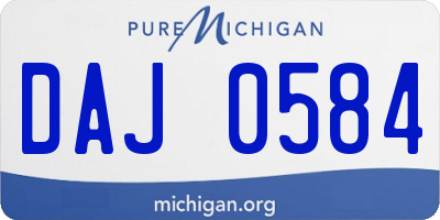 MI license plate DAJ0584