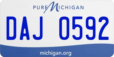 MI license plate DAJ0592