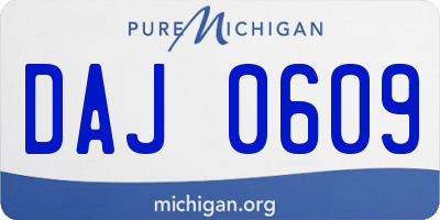 MI license plate DAJ0609