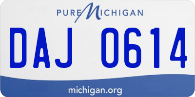 MI license plate DAJ0614