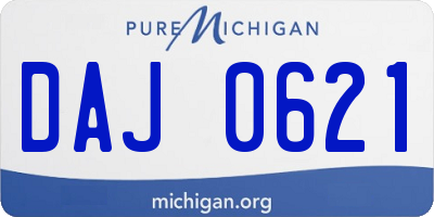 MI license plate DAJ0621