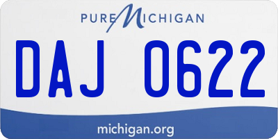 MI license plate DAJ0622