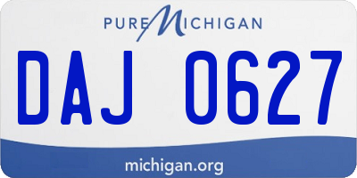 MI license plate DAJ0627