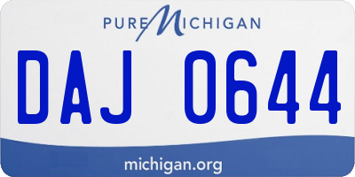 MI license plate DAJ0644
