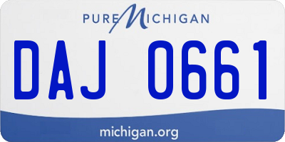 MI license plate DAJ0661