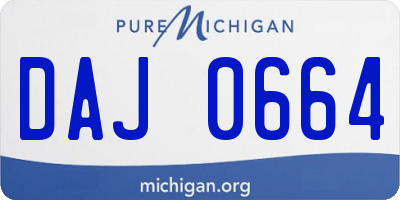 MI license plate DAJ0664
