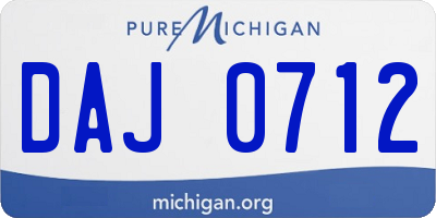 MI license plate DAJ0712