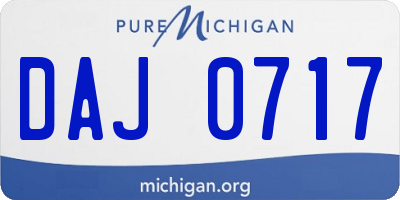 MI license plate DAJ0717