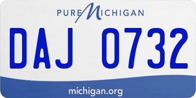 MI license plate DAJ0732