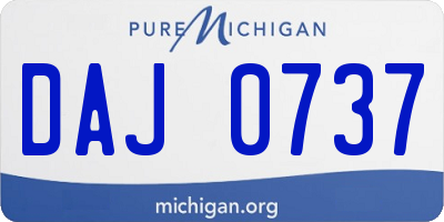 MI license plate DAJ0737