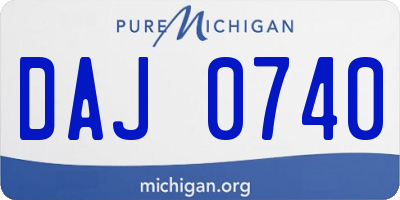 MI license plate DAJ0740