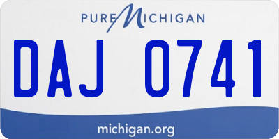 MI license plate DAJ0741