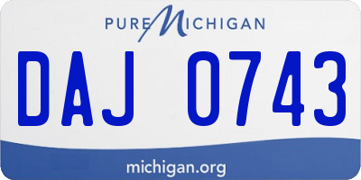 MI license plate DAJ0743