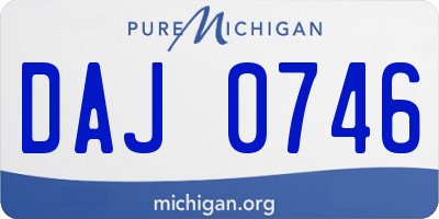 MI license plate DAJ0746