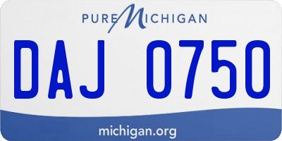 MI license plate DAJ0750