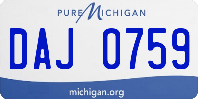 MI license plate DAJ0759