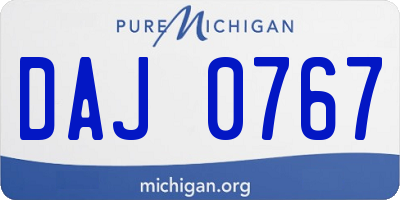 MI license plate DAJ0767