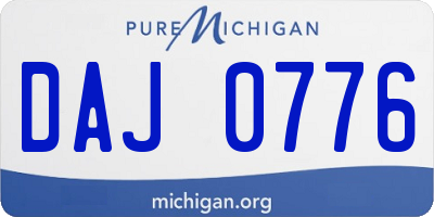 MI license plate DAJ0776