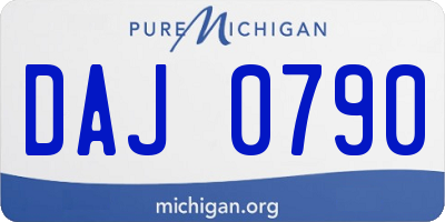 MI license plate DAJ0790