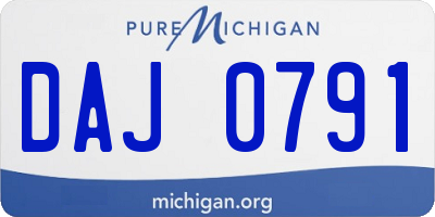 MI license plate DAJ0791